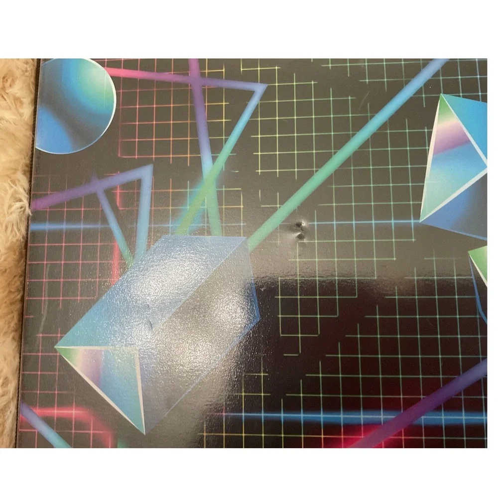 Mead Trapper Keeper Binder Retro Synthwave Geometric 3-Ring with 2 Portfolios